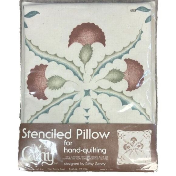 New Cathy Needlecraft Stenciled Pillow For Hand-Quilting Country Early American - Picture 3 of 3